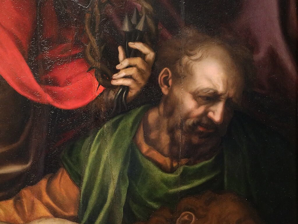 Pietà con la Vergine, un angelo e Nicodemo - Pinacoteca Vaticana, dettaglio